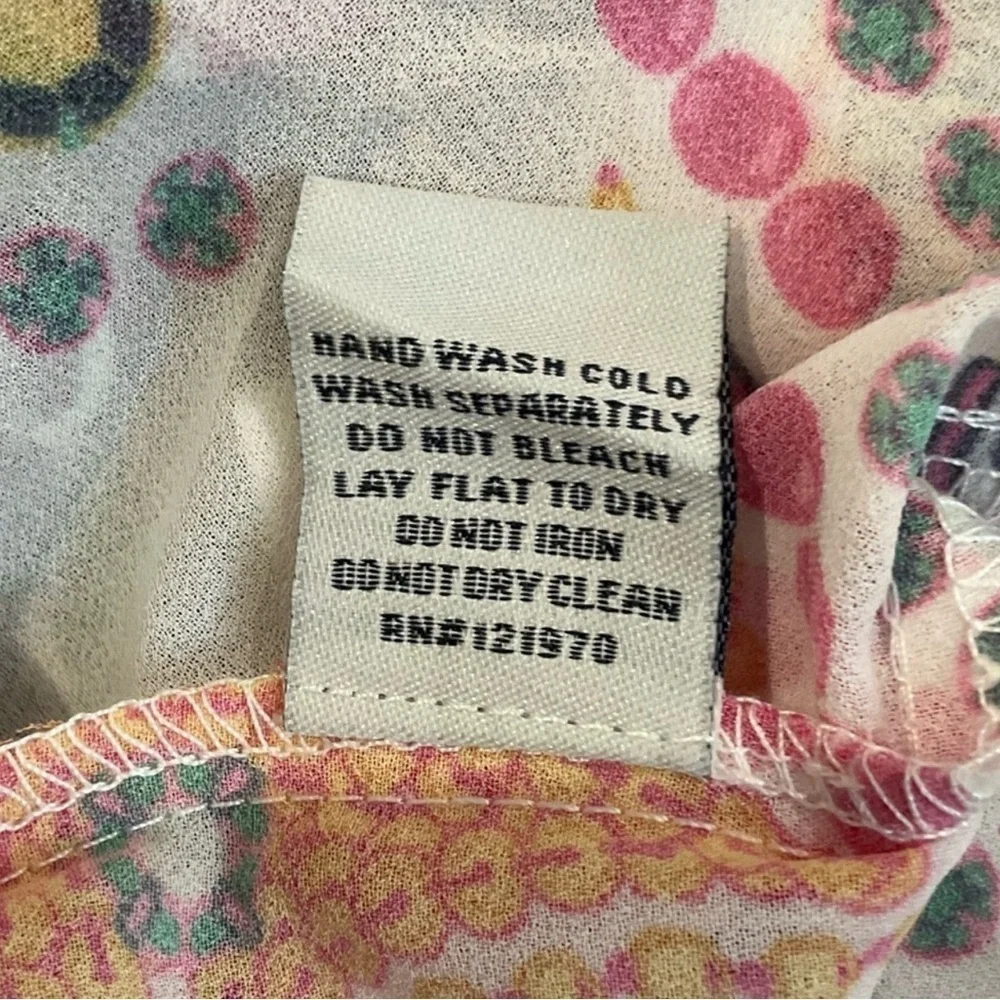 Free People Jealous Tomatoes Polyester Long Sleeve Blouse Top Size Small - Picture 10 of 12